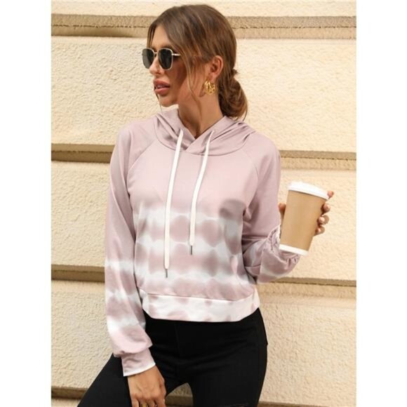 Drawstring Raglan Sleeve Hoodie - Picture 5 of 6